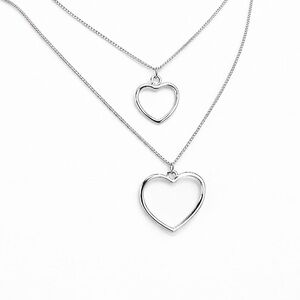 ⚜️ Elegant Silver Heart Necklace Set